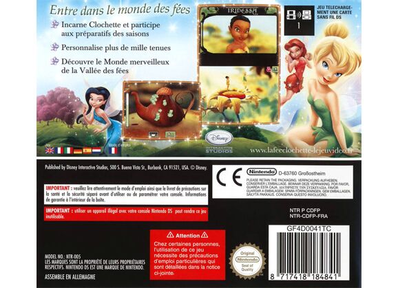 Image Jeux Vidéo Disney Fairies La Fee Clochette DS