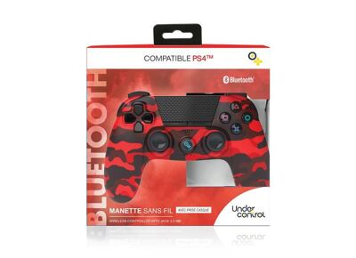 Image Acc. de jeux vidéo UNDER CONTROL Manette Sans Fil Urban Fire Rouge Camouflage PS4