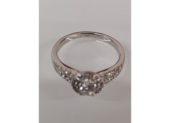 Bague Solitaire Or Blanc Diamants