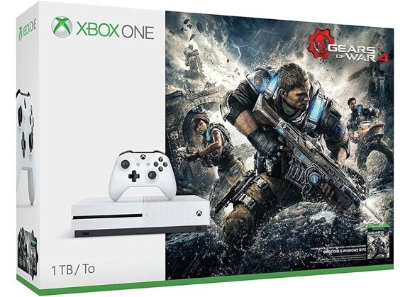 Image Console MICROSOFT Xbox One S Blanc 1 To + 1 manette + Gears Of War 4