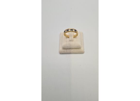 Bague Or jaune Diamant Pierre bleue