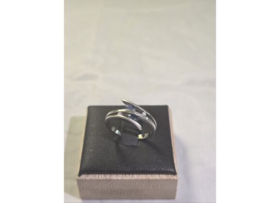 Image Bague Or blanc Saphir Diamant