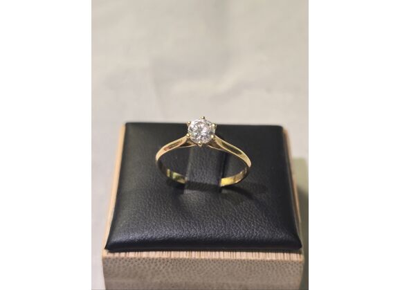Image Bague Or jaune Oxyde de zirconium