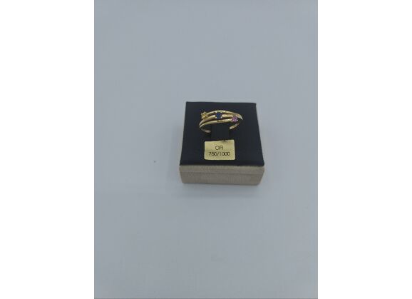 Image Bague Or jaune Pierre multicolore