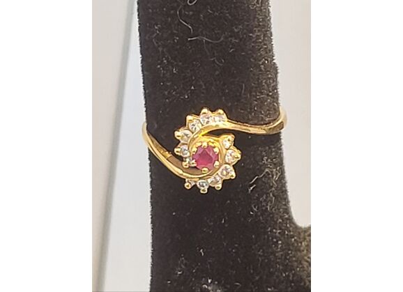 Image Bague Or jaune Rubis Diamant