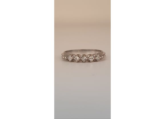 Bague Demi-alliance Or blanc Diamant