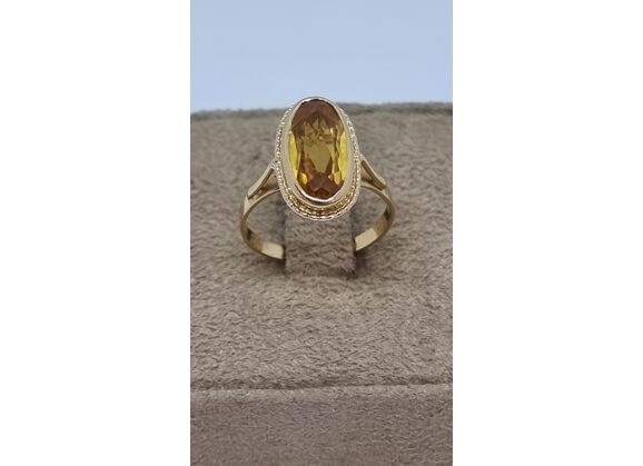 Image Bague Or jaune Pierre jaune