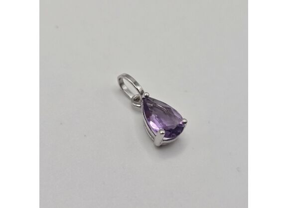 Image Pendentif Or blanc Oxyde de zirconium