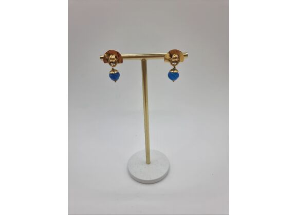 Boucle d'oreille Pendantes Or jaune Verre